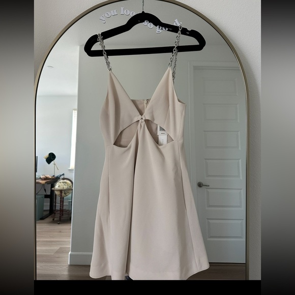 SIMKHAI Ellis Cutout Mini Dress in Egret - Picture 5 of 6